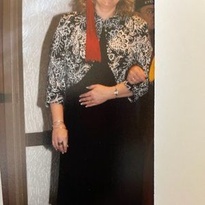 2 Piece dress and jacket set - black and white pattern